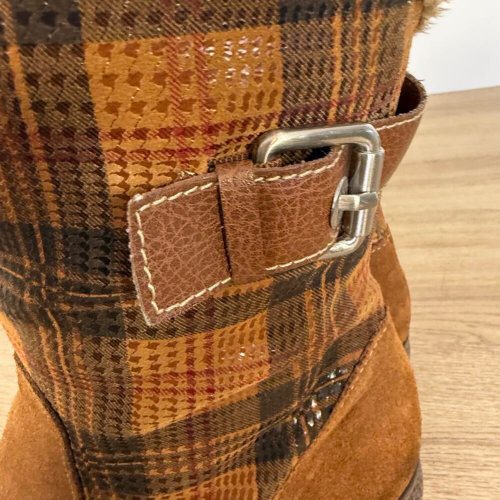 Naturalizer Womens Tan Plaid Lined Comfort Prema Boots Size 8 - Picture 6 of 13